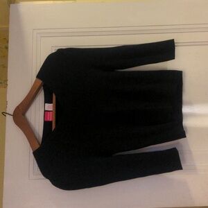 Y2K black ribbed top L